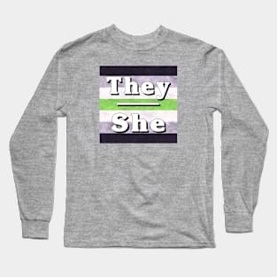 They-She Pronouns: Agender Long Sleeve T-Shirt